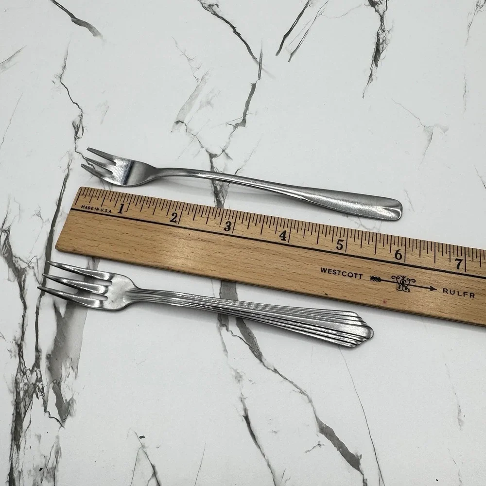 Stainless Cocktail Seafood Forks Flatware Vintage Mixed Lot of 5 MCM